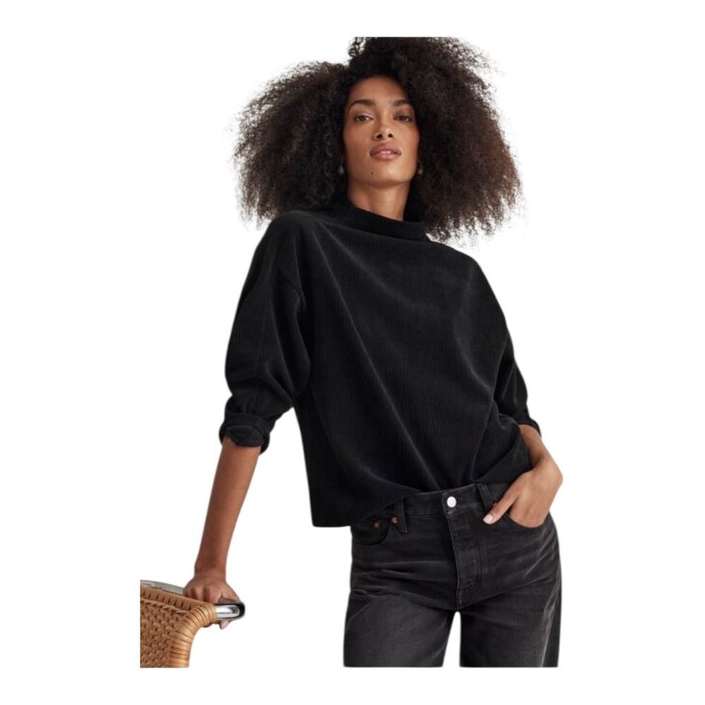 Madewell Striped Jacquard Funnelneck Top